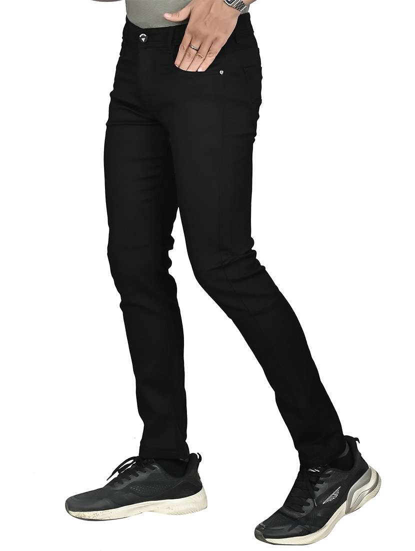 men plain mid rise full length jeans - 22343089 -  Standard Image - 1