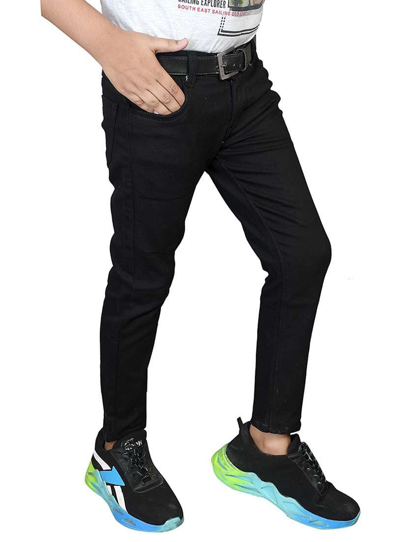 men plain mid rise full length jeans - 22343094 -  Standard Image - 1