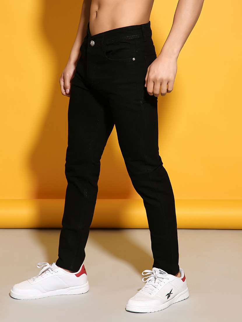 men plain mid rise full length jeans - 22343104 -  Standard Image - 1