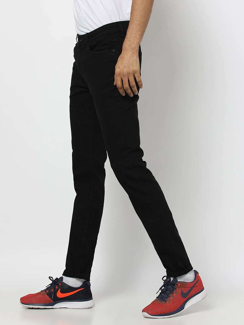 men plain mid rise full length jeans - 22343109 -  Standard Image - 1