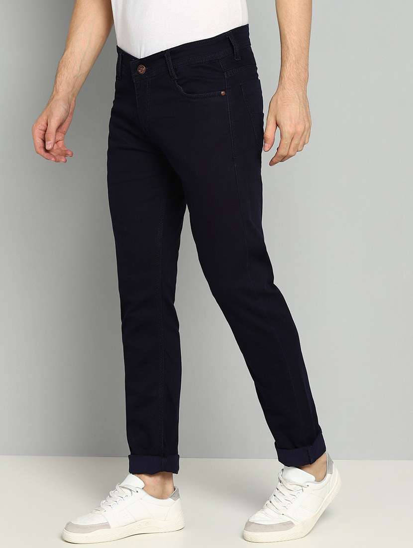men plain mid rise full length jeans - 22343117 -  Standard Image - 1