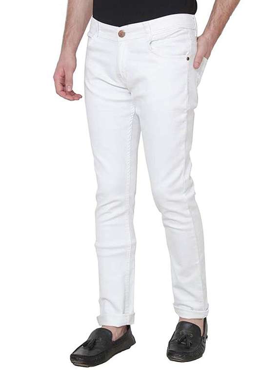 men plain mid rise full length jeans - 22343301 -  Standard Image - 1
