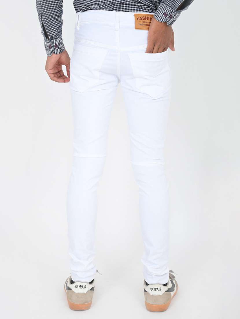 men plain mid rise full length jeans - 22343305 -  Standard Image - 1