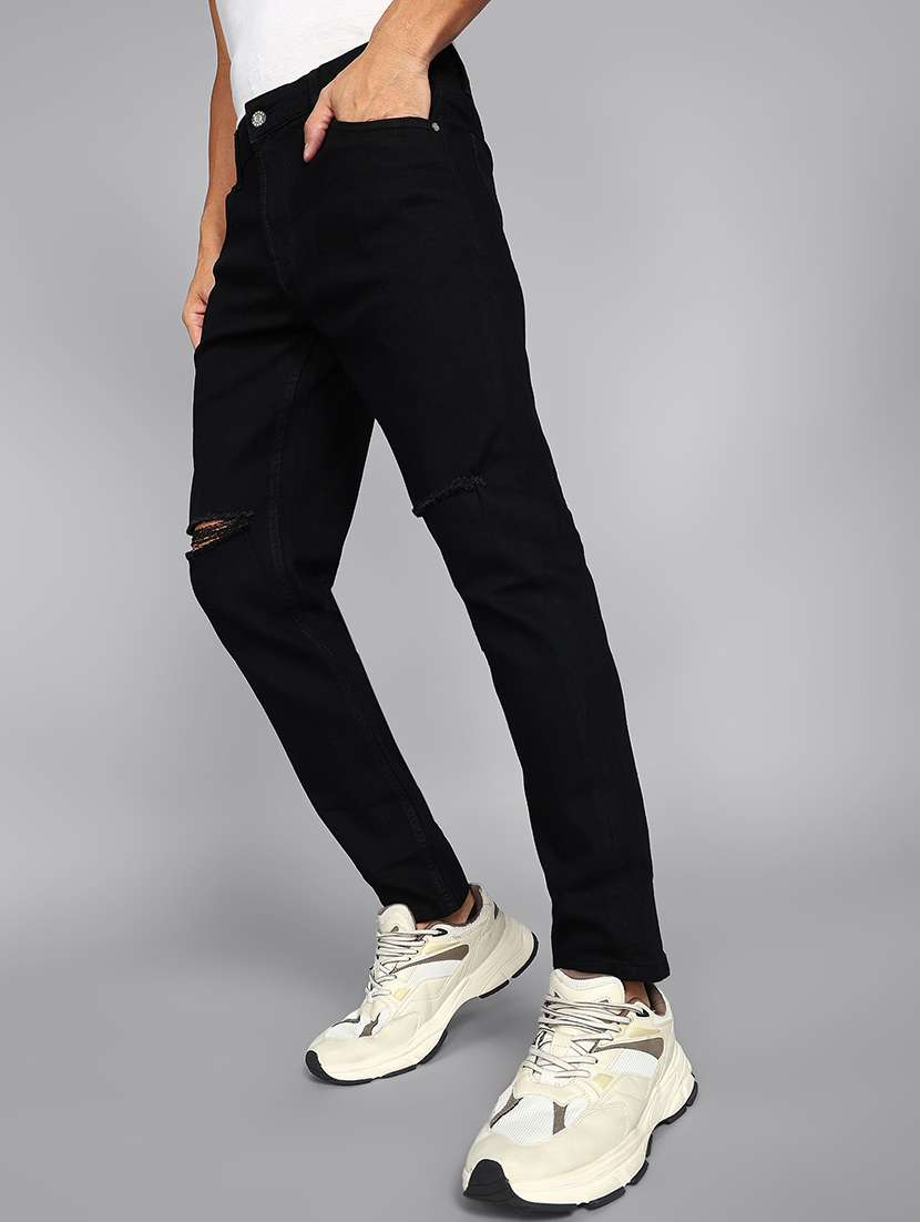 men slash knee mid rise full length jeans - 22343503 -  Standard Image - 1