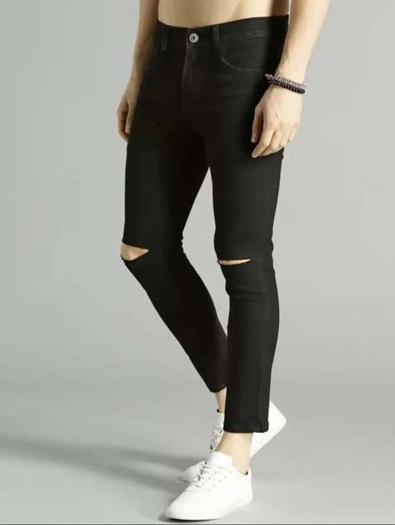 men slash knee mid rise slim fit jean - 22343521 -  Standard Image - 1