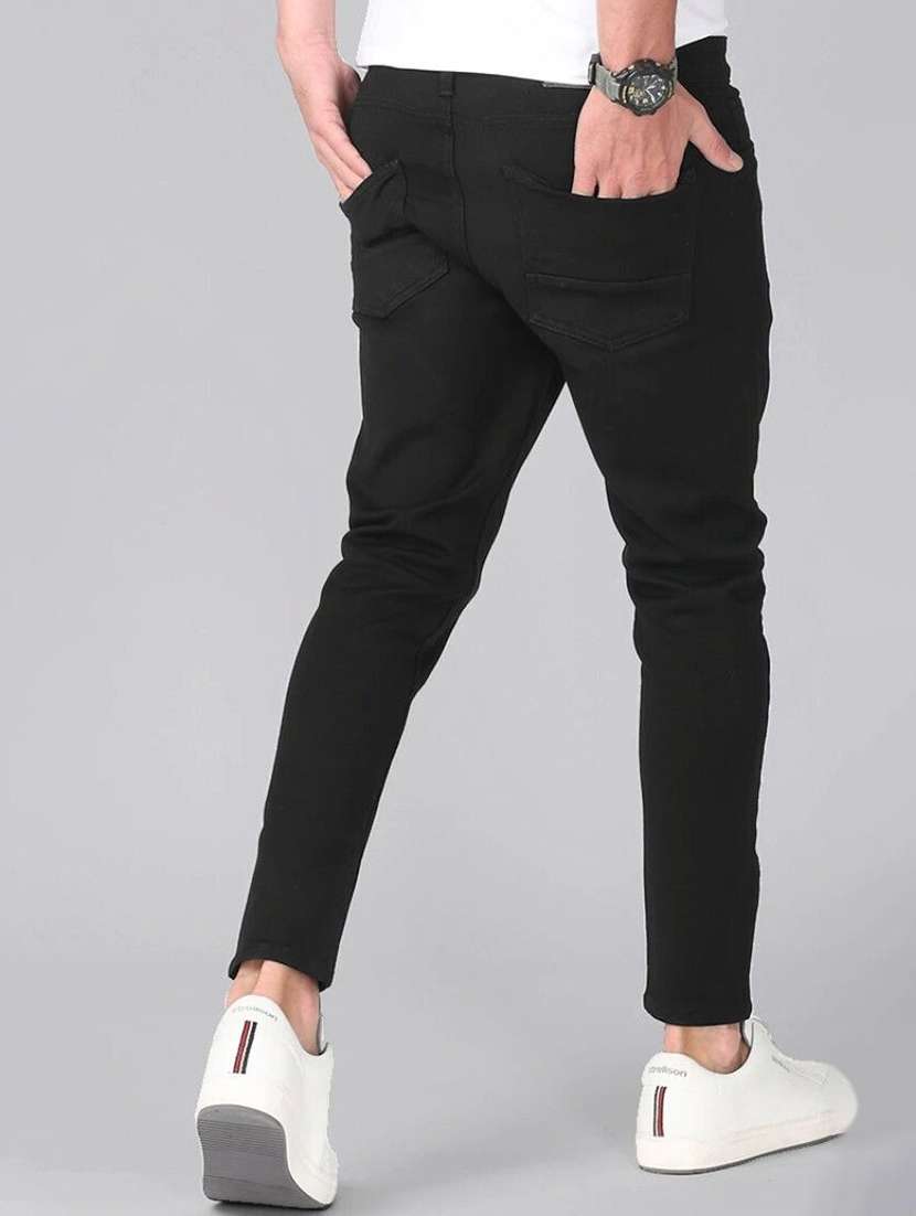 men plain mid rise full length jeans - 22343537 -  Standard Image - 1