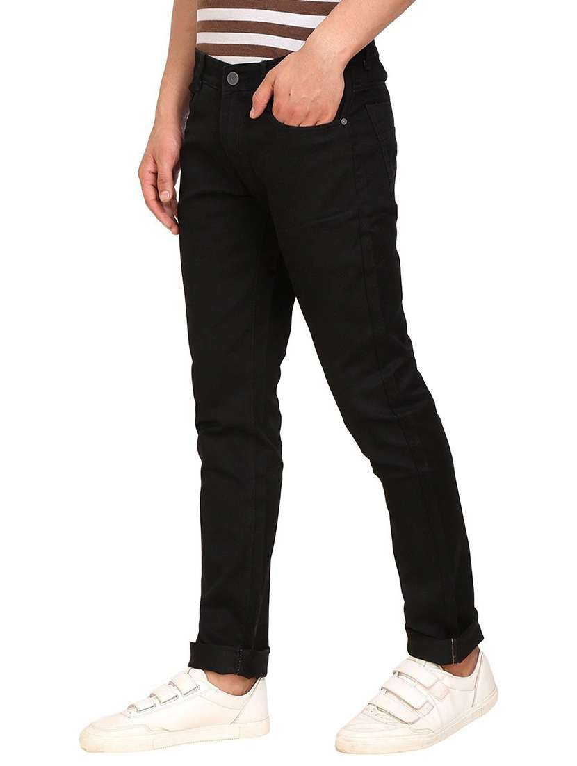 men plain mid rise full length jeans - 22343629 -  Standard Image - 1