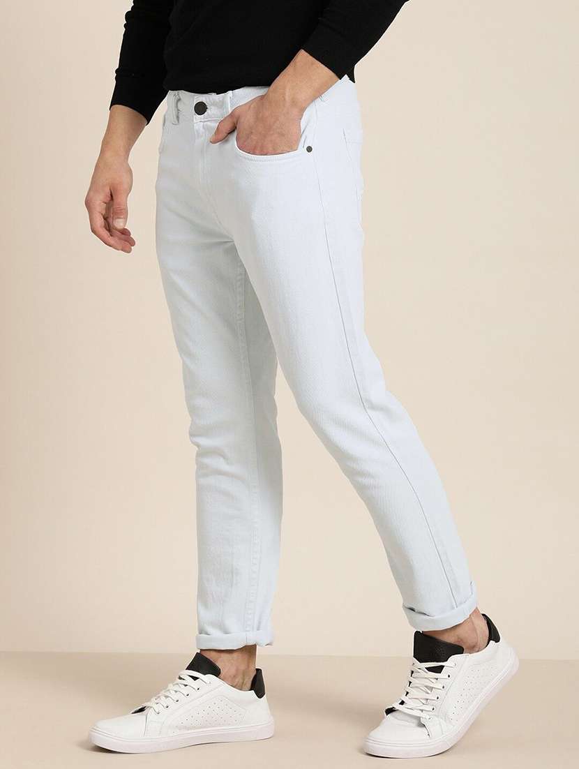 men plain mid rise full length jeans - 22343649 -  Standard Image - 1