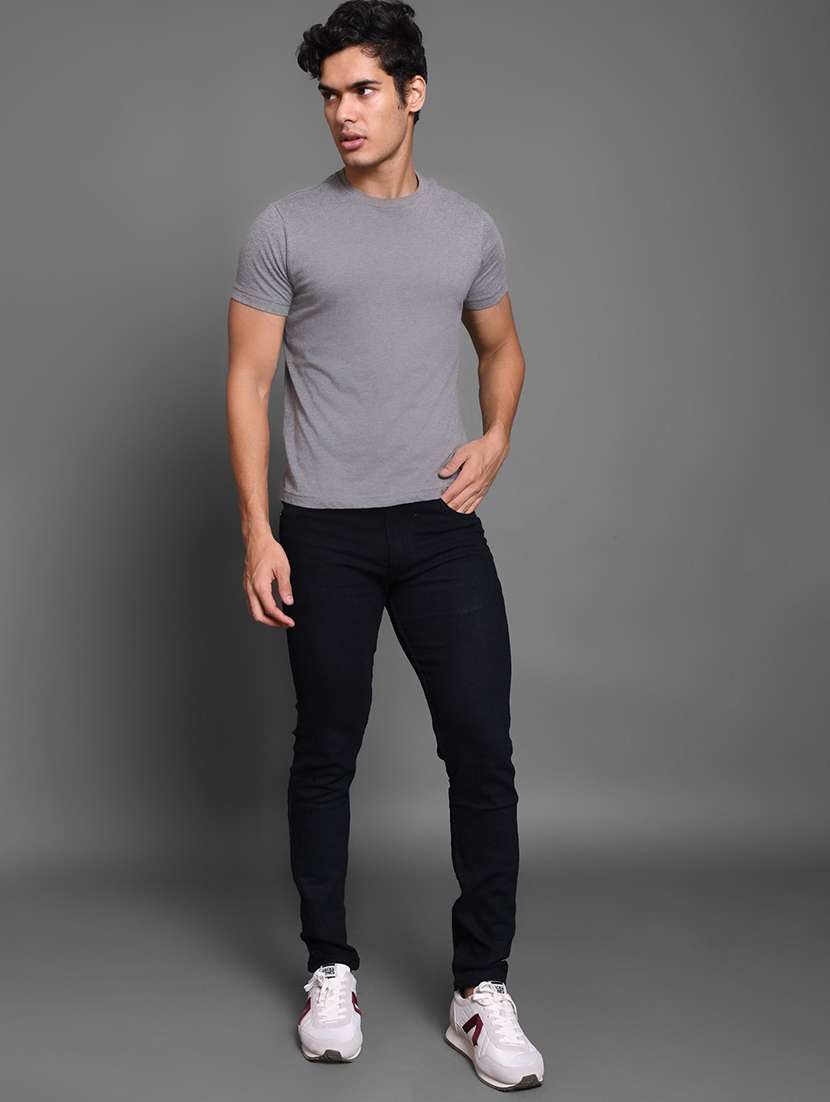 men plain mid rise full length jeans - 22343655 -  Standard Image - 4