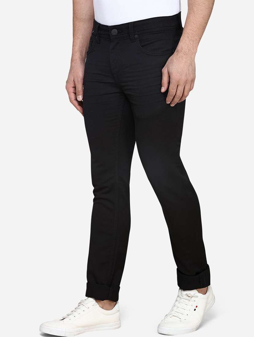 men plain mid rise full length jeans - 22343747 -  Standard Image - 1
