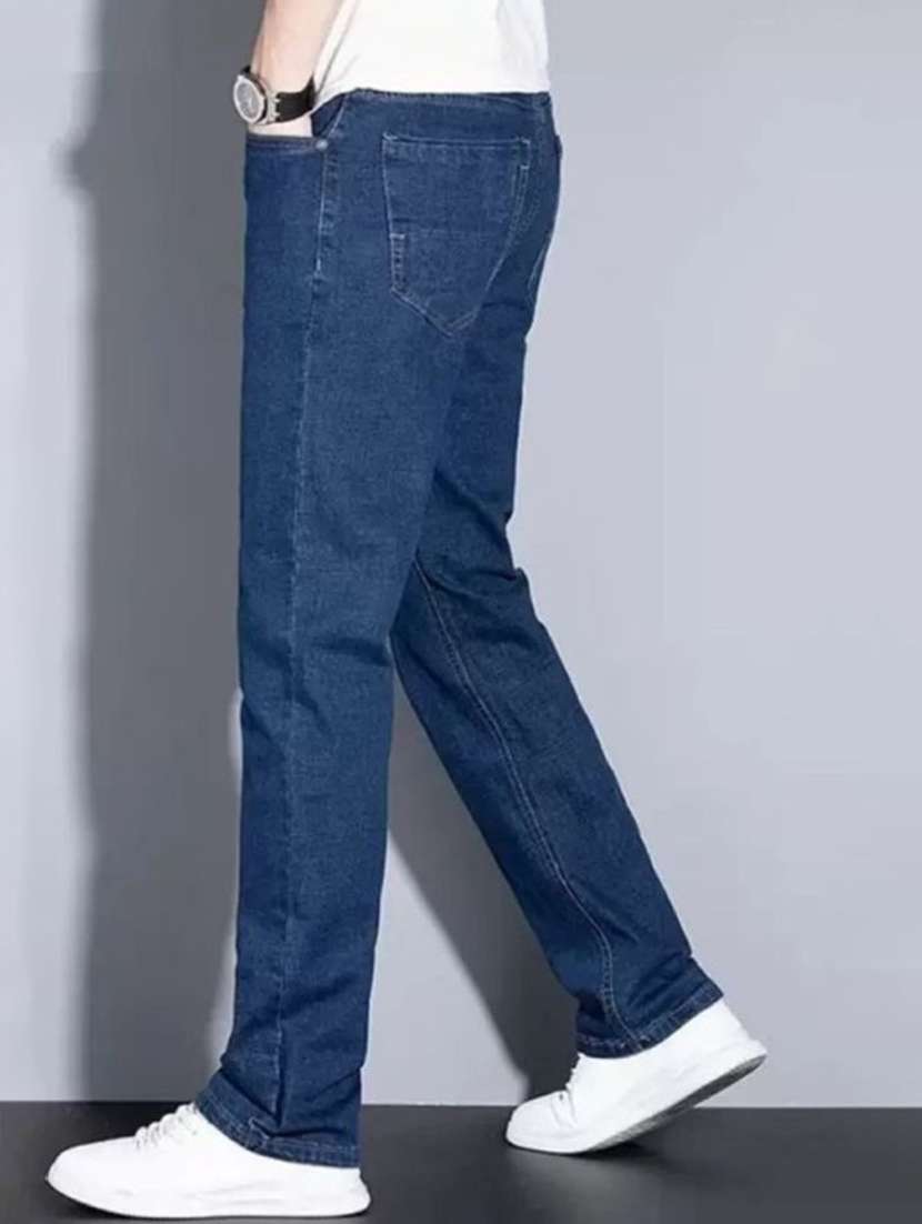 men plain mid rise full length denim jeans - 22343959 -  Standard Image - 1