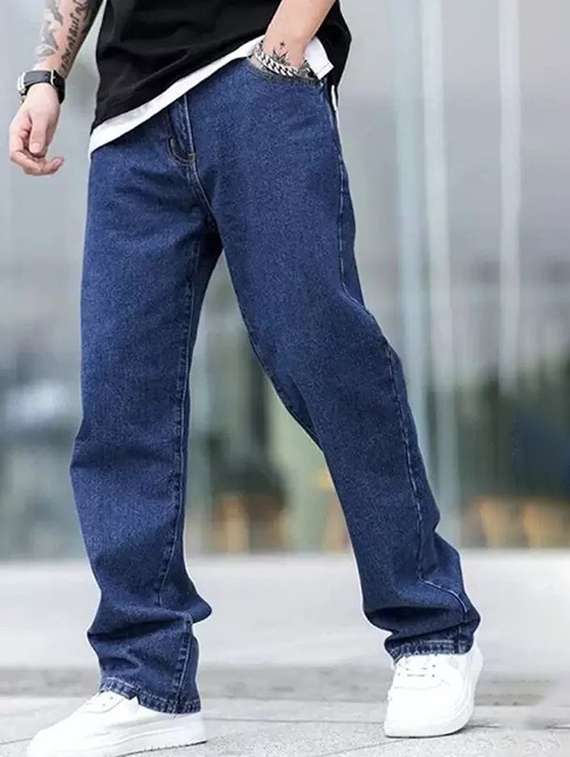 men plain mid rise full length jeans - 22343983 -  Standard Image - 1