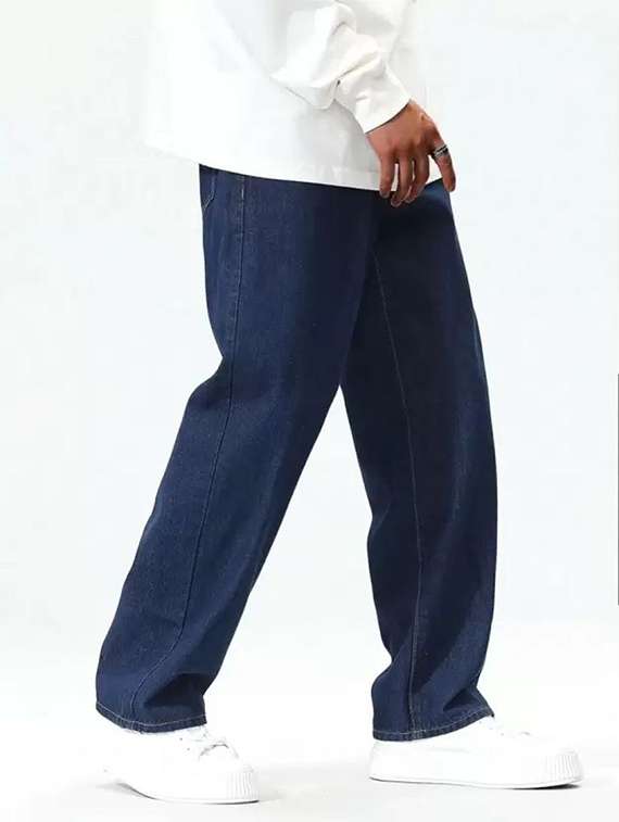 men plain mid rise full length jeans - 22343992 -  Standard Image - 1