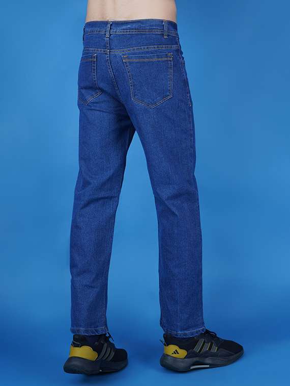 men plain mid rise full length denim jeans - 22344013 -  Standard Image - 1