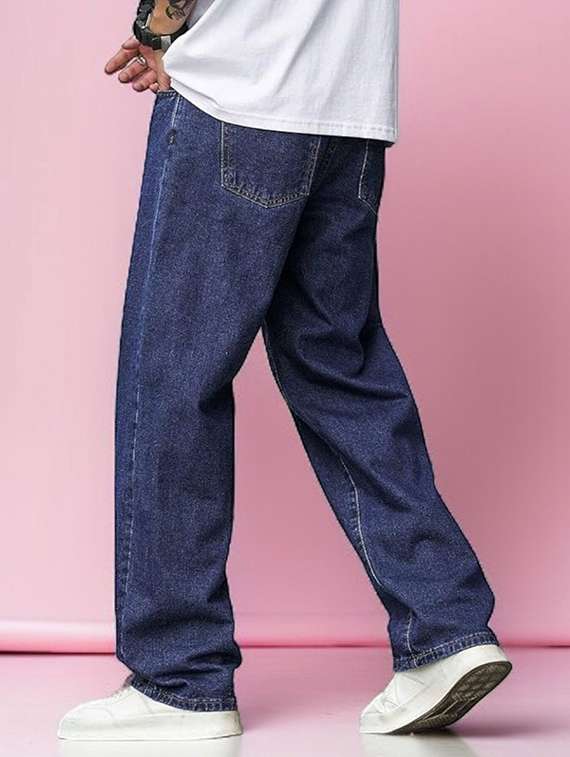men plain mid rise full length denim jeans - 22344033 -  Standard Image - 1