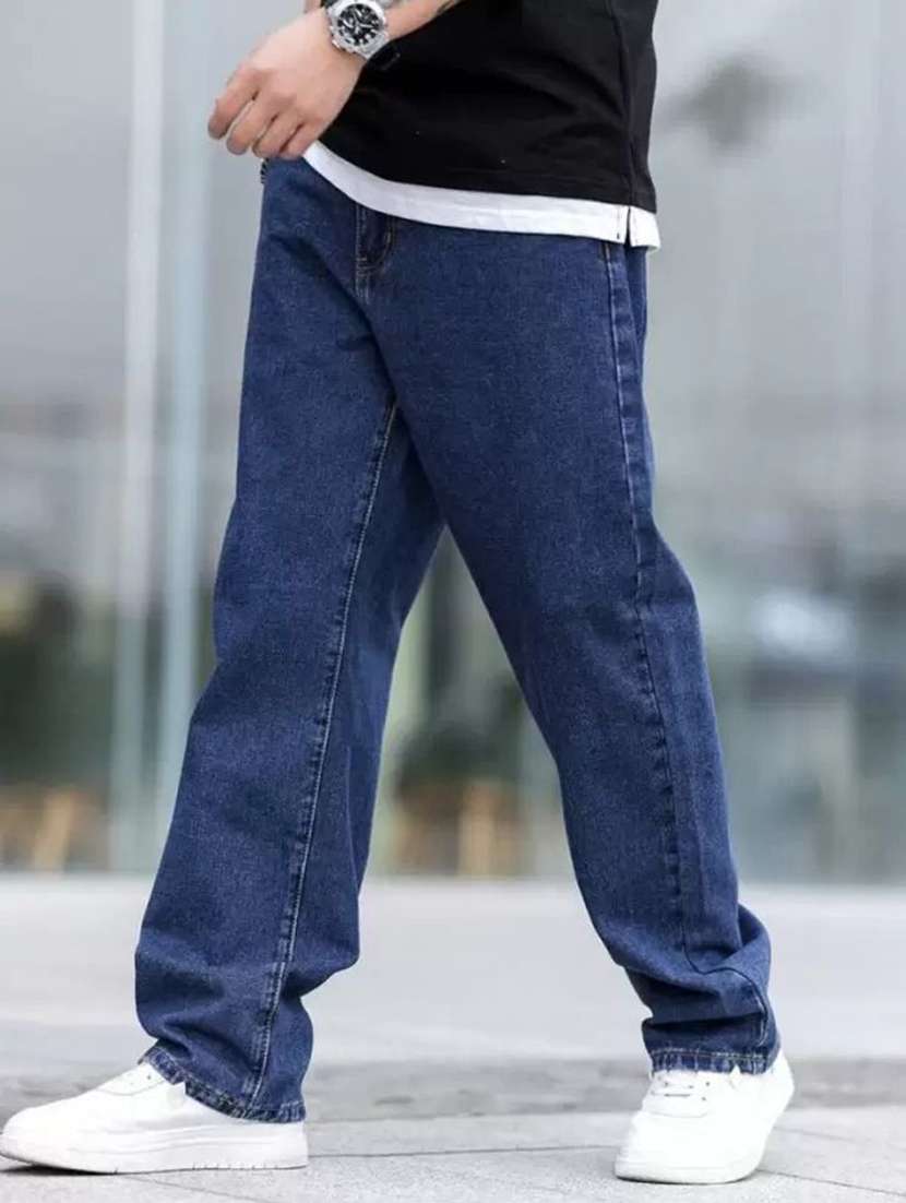 men plain mid rise full length denim jeans