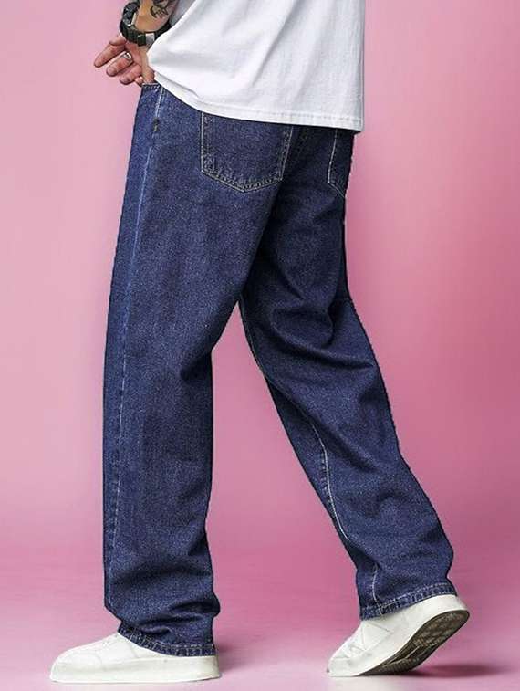 men plain mid rise full length denim jeans - 22344058 -  Standard Image - 1