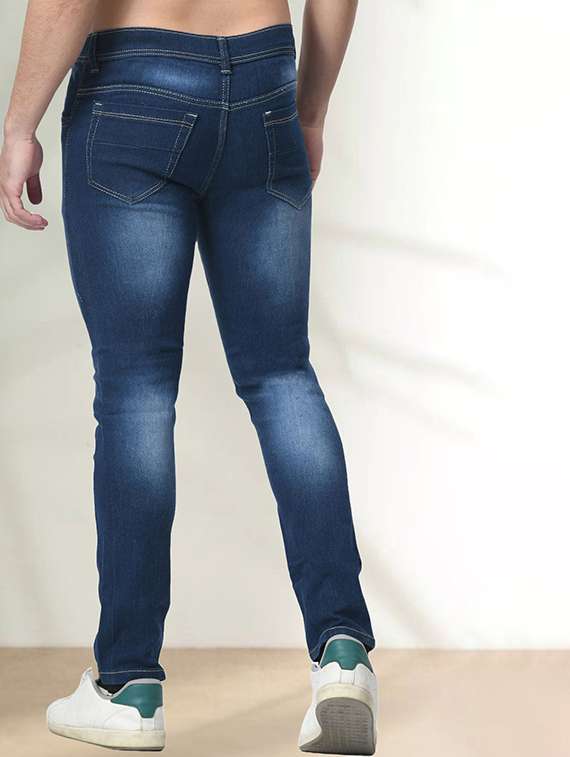 men distress mid rise full length slim fit jeans - 22344066 -  Standard Image - 1