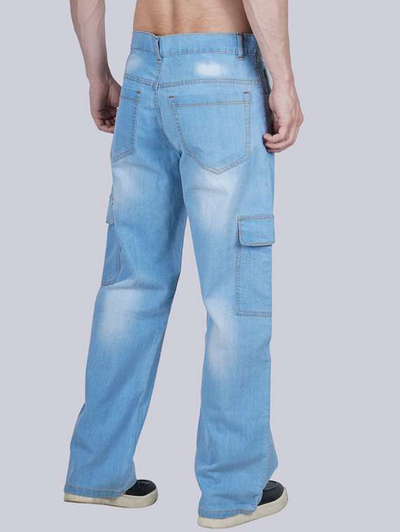 men washed mid rise baggy cargo - 22344117 -  Standard Image - 1