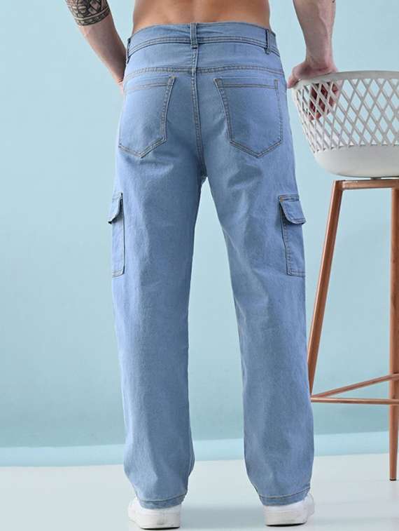 men solid mid rise relaxed fit cargo - 22344143 -  Standard Image - 1