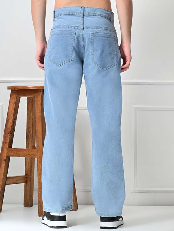 men plain mid rise full length denim jeans - 22344165 -  Standard Image - 1