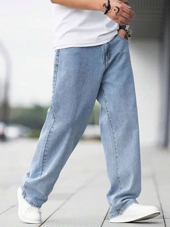 men plain mid rise full length jeans - 22344177 -  Standard Image - 1