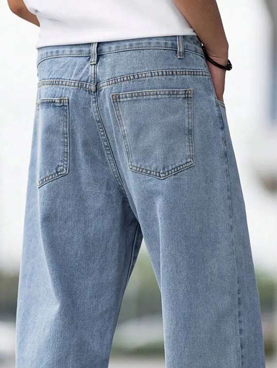 men plain mid rise full length jeans - 22344177 -  Standard Image - 4