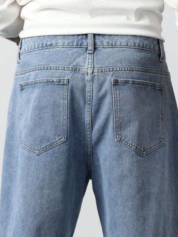 men plain mid rise full length jeans - 22344199 -  Standard Image - 4