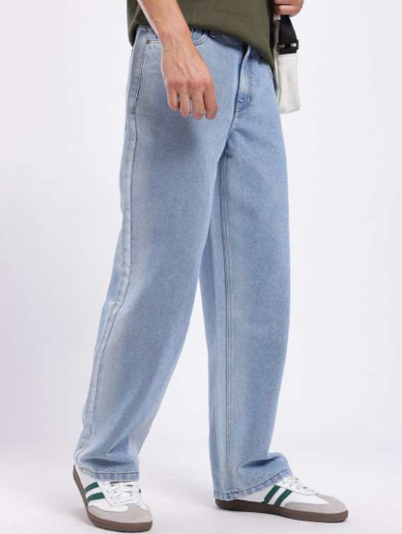 men plain mid rise full length jeans - 22344215 -  Standard Image - 1