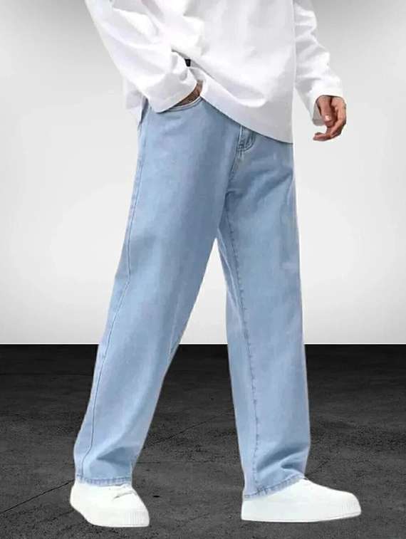 men plain mid rise full length jeans - 22344245 -  Standard Image - 1