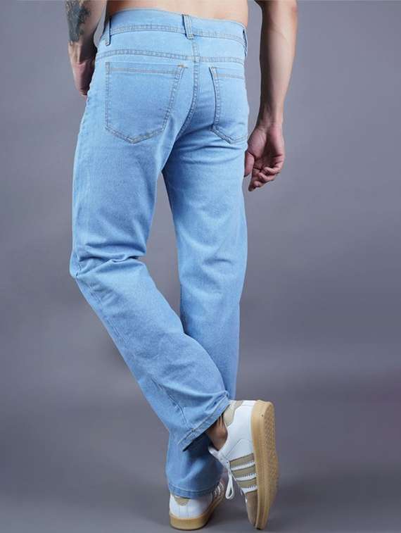 men plain mid rise full length jeans - 22344249 -  Standard Image - 1