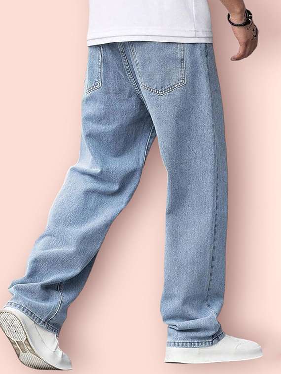 men plain mid rise full length jeans - 22344282 -  Standard Image - 1