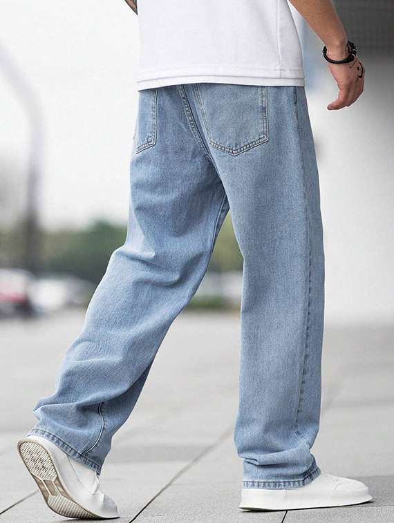 men plain mid rise full length jeans - 22344294 -  Standard Image - 4