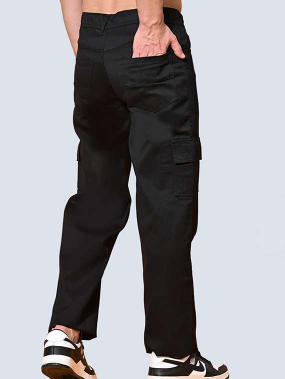 men solid mid rise denim cargo - 22344413 -  Standard Image - 1