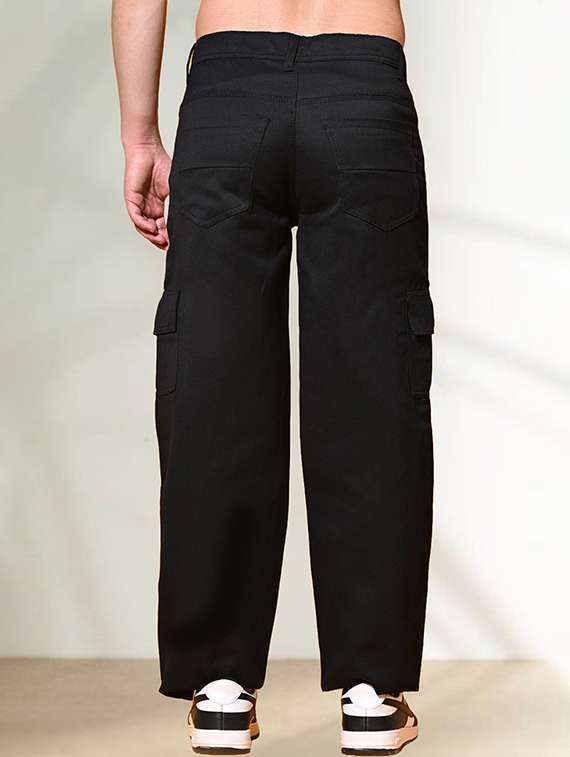 men solid mid rise relaxed fit cargo - 22344415 -  Standard Image - 1