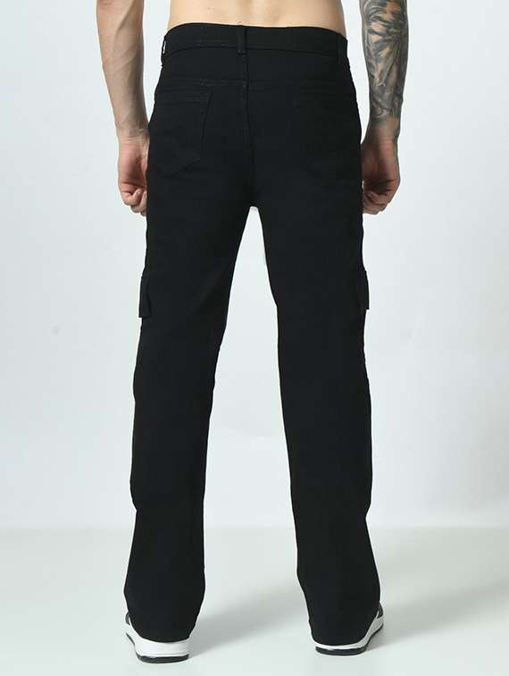 men solid mid rise relaxed fit cargo - 22344433 -  Standard Image - 1