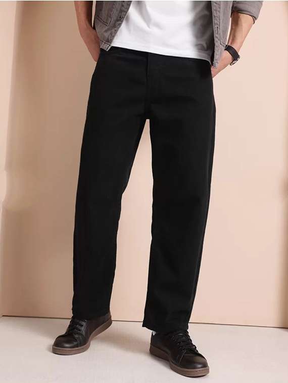 men plain mid rise full length denim jeans - 22344526 -  Standard Image - 1