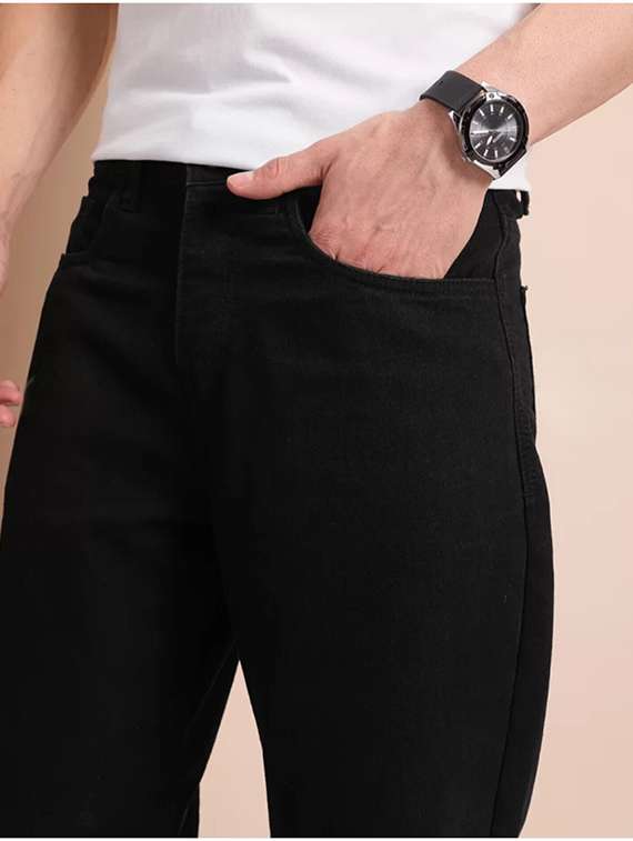 men plain mid rise full length denim jeans - 22344526 -  Standard Image - 4