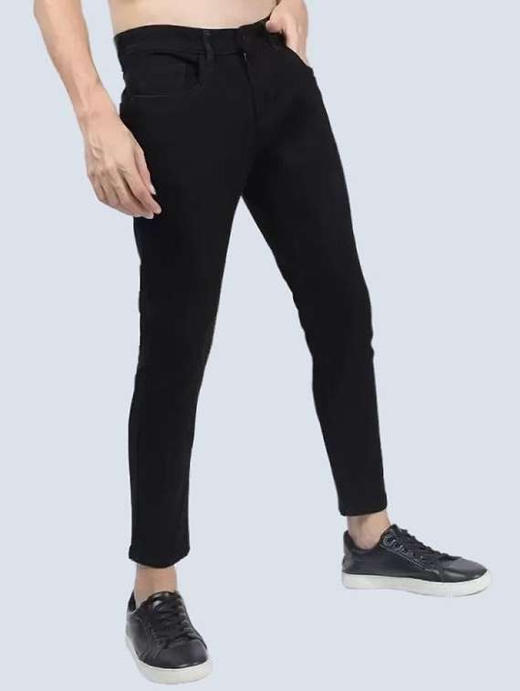 men plain mid rise ankle length slim fit jeans - 22344613 -  Standard Image - 1