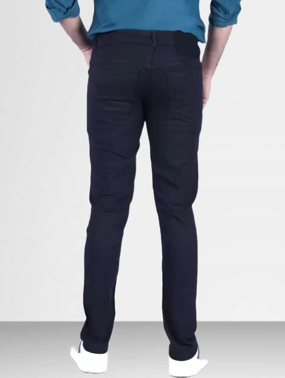 men plain mid rise full length slim fit jeans - 22344621 -  Standard Image - 1