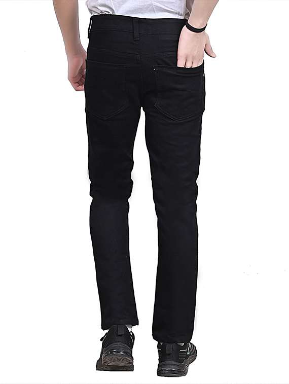 men plain mid rise full length denim jeans - 22344630 -  Standard Image - 1