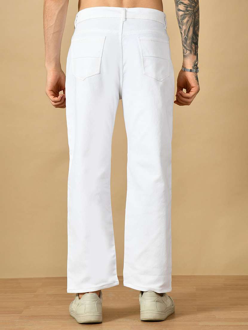 men slash knee mid rise full length straight jeans - 22344635 -  Standard Image - 1