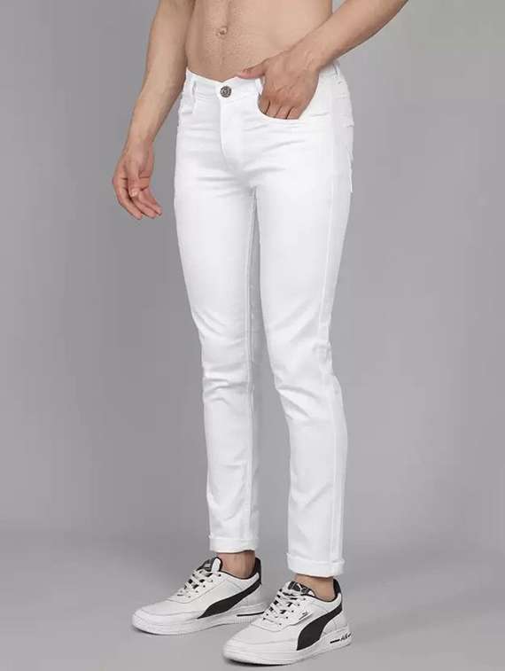 men plain mid rise full length jeans - 22344812 -  Standard Image - 1