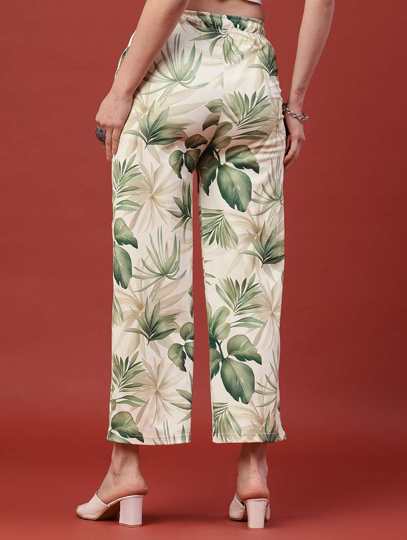 women printed mid rise straight fit trouser - 22345154 -  Standard Image - 4