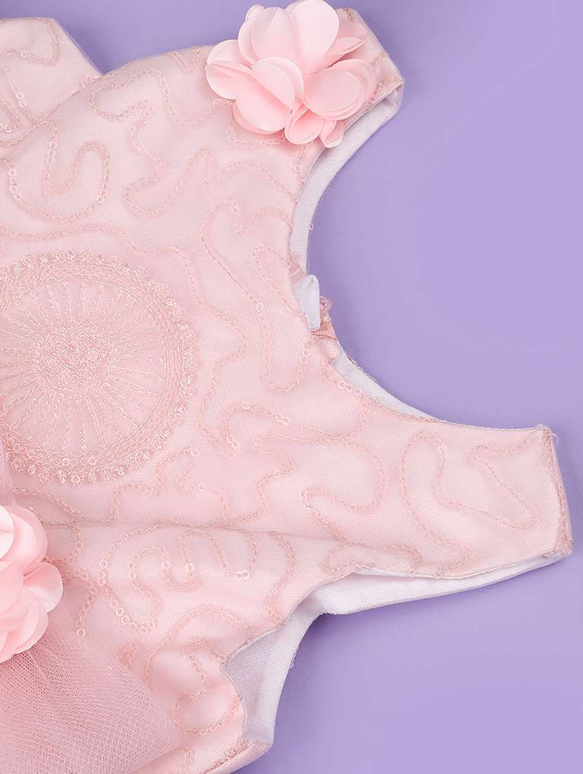 peach cotton infant frock - 22345157 -  Standard Image - 4