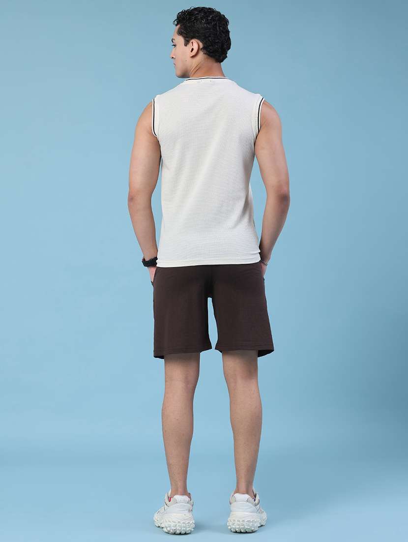 men printed sleeveless t-shirt and shorts co-ord set - 22345174 -  Standard Image - 4