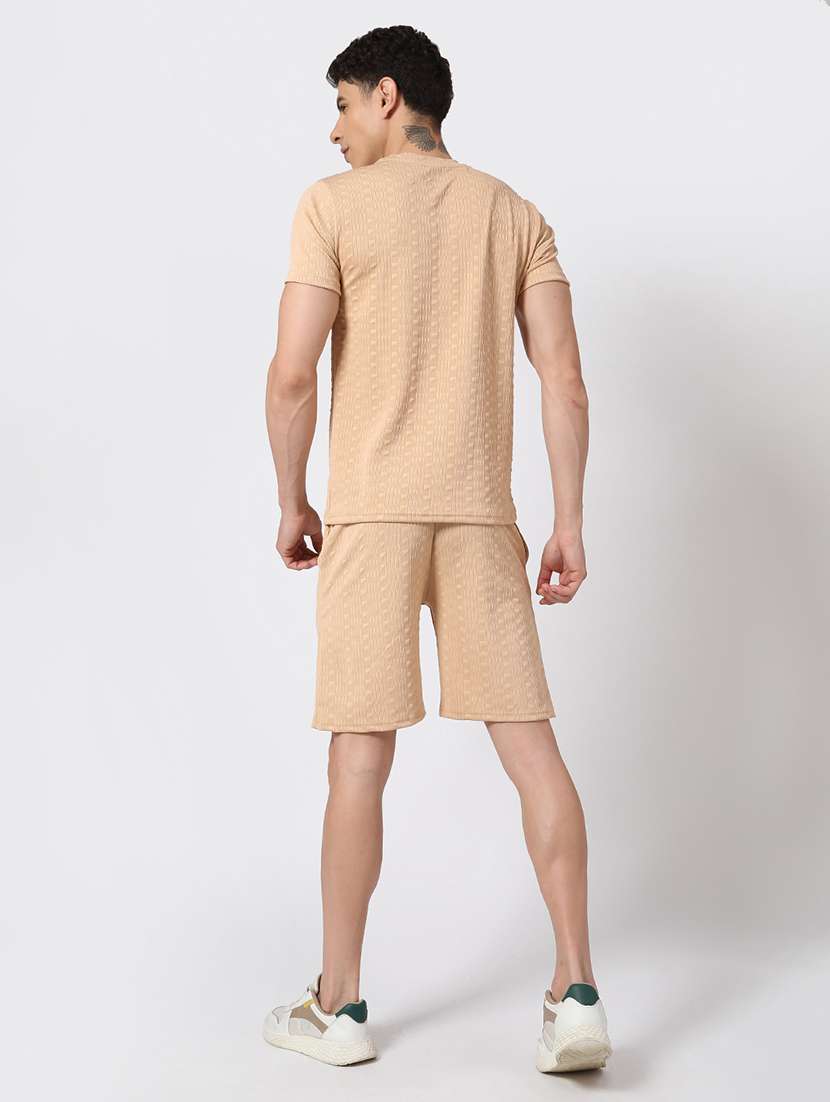 tan cotton plain coord set - 22345190 -  Standard Image - 4