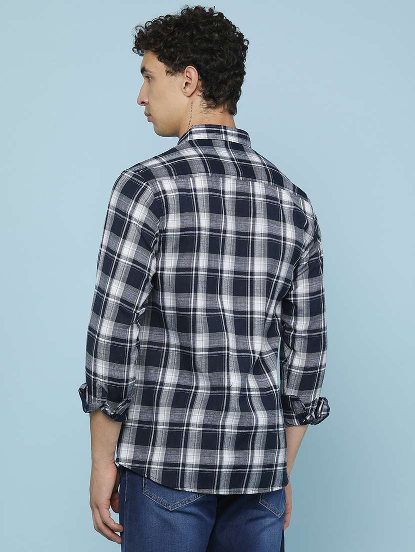 Men Checkered Long Sleeve Slim Fit Casual Shirt - 22345499 -  Standard Image - 4