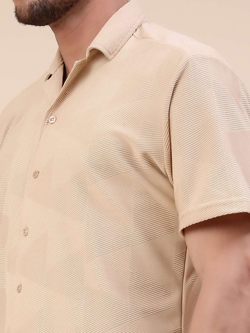 men self design short sleeve regular fit casual shirt - 22345516 -  Standard Image - 1