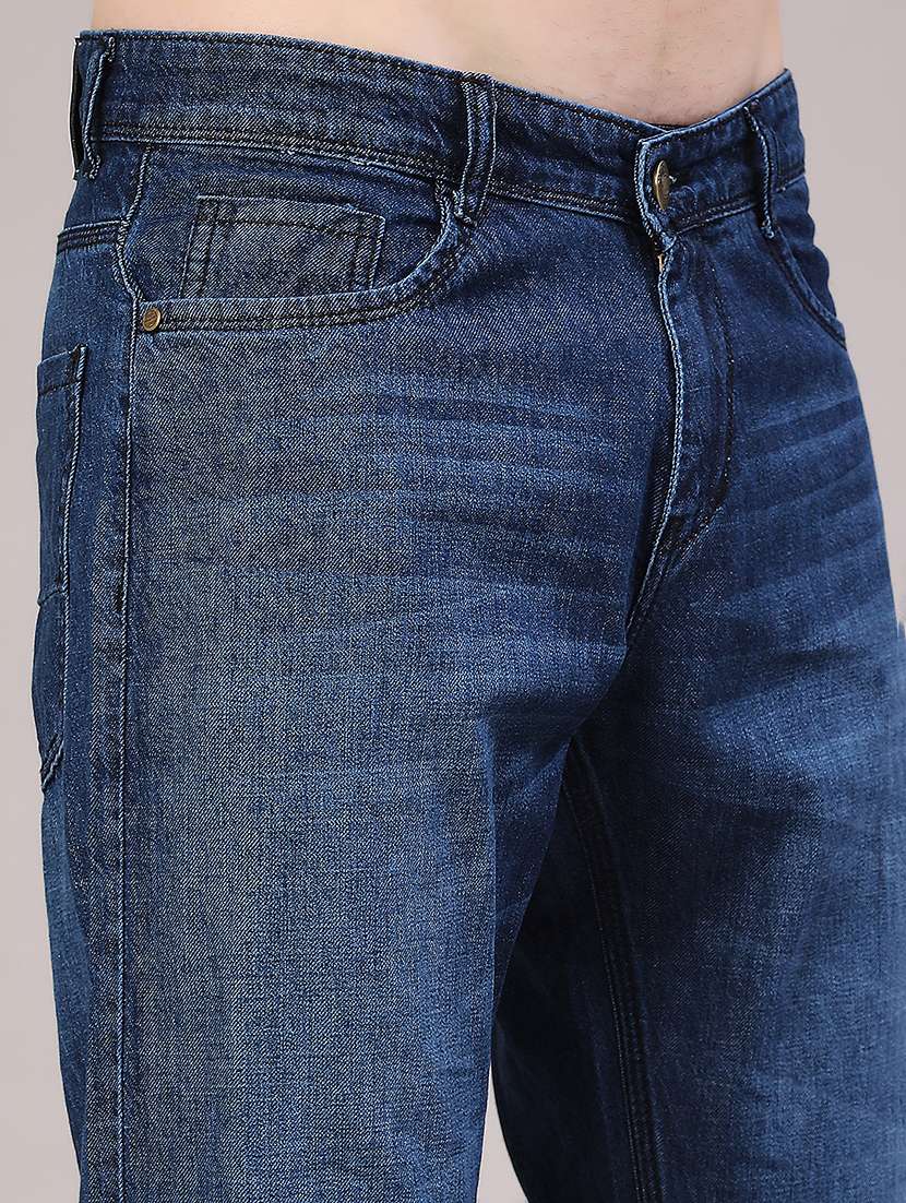 men washed mid rise full length straight jeans - 22345608 -  Standard Image - 1